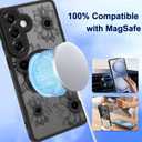 OOK Frosted Magnetic Case for Samsung Galaxy S26, Black Sunflower Floral | Compatible with MagSafe, Cute Flower Blooms Shockproof Cover for Women & Girls