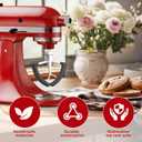 Flex Edge Beater for KitchenAid 4.5/5 Qt Tilt-Head Mixer Flexible Silicone Edge kitchen aid paddle attachments, Auto-Scrape Bowl Scraper, For Kitchen Aid Accessories and Attachments (Gray)