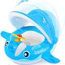 Peradix Baby Pool Float with Canopy, Inflatable Baby Swimming Ring with Removable Sun Protection Shade, Whale Toddler Floaties Water Infant Swim Float Toys
