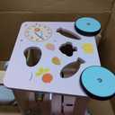 wiqins Wooden Baby Walker 9-in-1 Activity Center with Toddlers Montessori Sensory Toys and Play Kitchen Push Walker for Kids with Wheels and Storage Space, Ideal Gift for Girls Boys Ages 6-36 Month