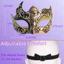 Ubauta Masquerade Mask for Women Halloween Costume: Elegant Phoenix Glitter Half Face for Mardi Gras Cosplay Carnival (Gold & Black)