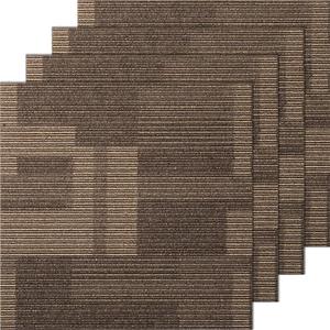 VEVOR Carpet Tiles Reusable, 24 PCS, 24"x 24", Squares Soft Padded Carpet, Carpet Floor Tiles Easy DIY for Bedroom Living Room Indoor Outdoor (Mixed Brown, 96 sqft/Box)
