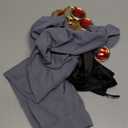 BBTO 7 Pcs Halloween Cosplay Accessories Waist Belt Opera Satin Gloves High Waisted Leggings with Red Gem Diamond Rhinestones (Black, Light Gray)