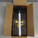 DjinnGlory 100 Pack Small Size Black Thank You Paper Gift Bags with Handles 9x5.5x3.15 Inch for Business Birthday Wedding Bridal Baby Shower Party Favors Goodies