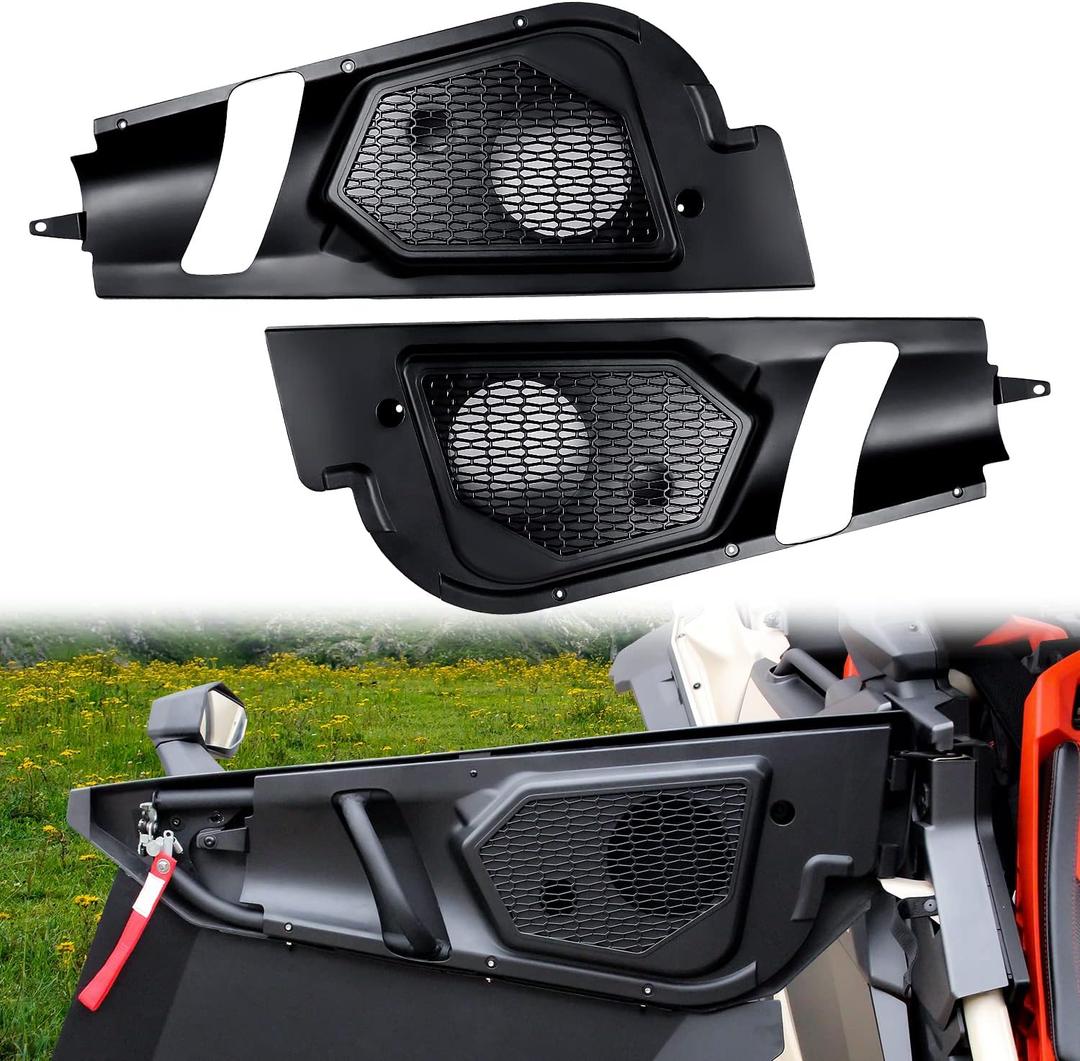 6.5 inch Front Door Speaker Pods Kit Compatible with Can Am Maverick X3 / X3 Max/Turbo/R 2017-2024 2025 All Models Accessories Stereo System Waterproof Speaker Mount Enclosure Panels (2pcs)