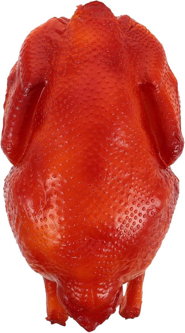 LOGOFUN Realistic Roast Chicken Model Artificial Cooked Turkey Prop Faux Fried Ornament for Thanksgiving Kitchen Display Food Simulation Decoration 19.00X12.00X10.00cm/7.47X4.72X3.93in