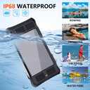 Compatible with iPad Pro 11 inch M4 2024 M5 2025 Waterproof Case,360 Protective Military Drop-Proof,with Strap Stand,Clear Screen Protector,Built-in Pencil Holder for iPad pro 11 Tablet Cover-Black