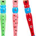 Yeshone 3 Pcs Small Wooden Recorders for Toddlers, Colorful Piccolo Flute Kids Learning Rhythm Sound Musical Instrument, Early Education Music Sound Toys for Preschool Child, Random Colors