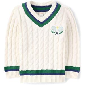 Gymboree Boys' and Toddler Long Sleeve V-Neck Pullover Sweater, 7