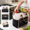 LOVEVOOK Lunch Bag Women, Insulated Adult Lunch Box for Women Work, Wide Opening Leakproof Cooler Tote Bag for Office Campus Picnic Beach with Shoulder Strap, Loncheras Para Mujer with Cup Holder