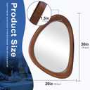 MAGFLERUM Irregular Wall Mirror, 30 * 20 inch Asymmetrical Wood Mirrors, Entryway Mirror, Hanging Vertically and Horizontally. Mirrors for Wall Decor (Black Walnut)