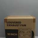 HG Power Upgraded 10 Inch Shutter Exhaust Fan with Speed Controller, 647CFM High-Speed Vent Fan with Mesh Screen, 1400RPM Wall Mounted Attic Fan for Shed, Garage, Greenhouse Ventilation, Black