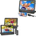 WONNIE 10.5" Two Car DVD Players Dual Screen and WONNIE 12" Portable DVD Player Support 1080P/MP4 Video Bundle
