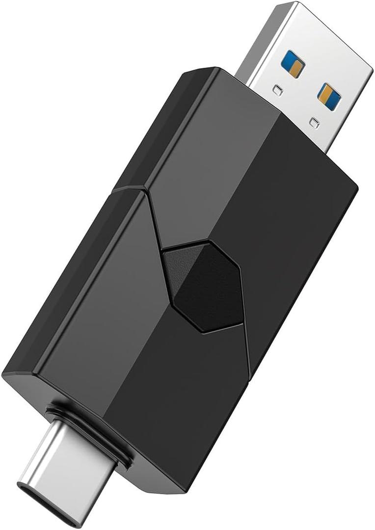 RAOYI 128GB USB C Flash Drive 2 in 1 Type C + USB 3.0 Flash Drive Dual OTG Retractable Type-C Thumb Drive Portable USB-C Memory Stick for iPhone 15 iPad Pro Android Smartphone Tablet PC (Black)
