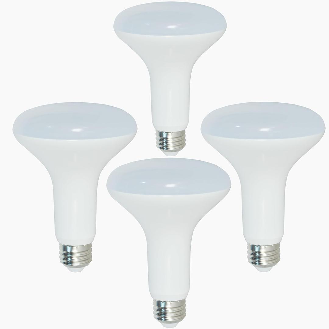 4 Pack BR30 LED Bulbs, Dimmable Flood Lights 100W Equivalent uses 15W 1350 Lumens, E26 Base Instant On (Daylight White 5000K)