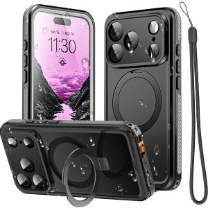 AICase Magnetic for iPhone 17 Pro Max Case Waterproof Magsafe[Ring Invisible Stand & Screen Protector][IP68 Underwater][Dropproof][Dustproof][Real 360] Shockproof Protective Phone Case 6.9" 2025