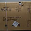 Mobile TV Stand Rolling TV Cart with Wheels for Most 32-86 Inch TV Stand with Double Wooden Shelf, Height Adjustable Heavy-Duty Holds up to 180lbs,Max VESA 600 * 450mm