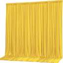 10x10ft Yellow Backdrop Curtain Panels for Parties - Wrinkle Free Polyester Photo Curtain Backdrop Wedding Back Drop Fabric Drapes for Party Decorations Background for Photography, W5' x H10'