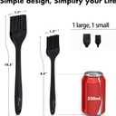 HOTEC 600 Heat Resistasnt Basting Brushes, BPA Free Silicone Pastry Brush, Spread Oil Butter Sauce Marinades for BBQ Grill Barbecue Baking Kitchen Cooking Dishwasher Safe (Black 2)