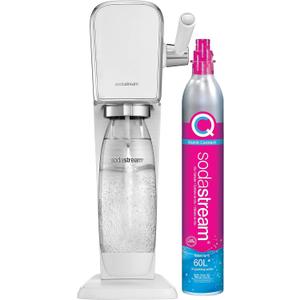 SodaStream Art Sparkling Water Maker (White) with CO2 and Dishwasher Safe Bottle