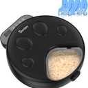 Automatic Cat Feeder Wet Food,Cordless Wet Pet Food Dispenser with 4 Ice Packs,4 Meals Per Day Fresh Food Refrigerated Container,Programmable Timed Battery Operated Auto Feeder for Kitten(Black)