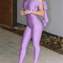 Sprifloral Women Sexy One Shoulder Bandage Sleeveless Bodycon Jumpsuit Romper Clubwear One Piece Outfits (Purple, XL)