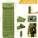 FrutPunch Camping Sleeping Pad, Ultralight Camping Mat with Pillow, Built-in Foot Pump Inflatable Sleeping Pads Compact for Camping Backpacking Hiking Traveling Tent, Single