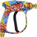 High Pressure Washer Gun 3000 PSI Max, Power Washer Short Gun M22-14mm with 1/4 Inch Quick Connector, Compatible for Some of Greenworks for Kar-cher for Ryobi Homelite Pressure Washer