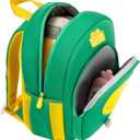 Lightweight and breathable children's dinosaur schoolbag, made of SBR diving fabric, suitable for kindergarten backpacks (green, Small)