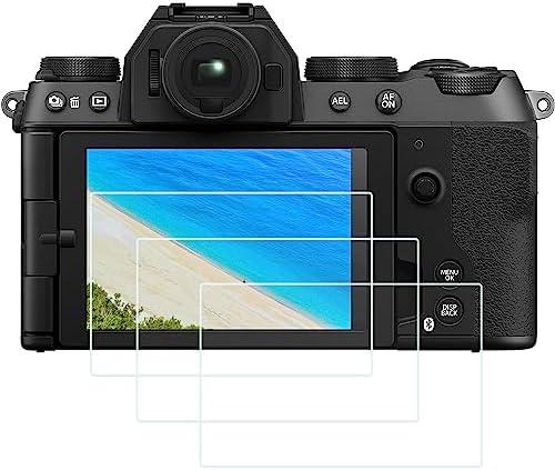 PCTC X-S10 Screen Protector for Fujifilm X-S10 X-T30 X-T20 X-T10 X-F10 X-E3 X-T100 X-A1 X-A2 X-M1【Not for X-S20】 Camera, 0.3mm 9H Hardness Ultra Clear Tempered Glass Screen Anti-Scratch (3 Pack), 4 Pack