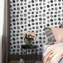 4 x Black and White Peel and Stick Wallpaper, Vintage Self Adhesive Wall Paper, Modern Dark Polka Dot Contact Paper for Cabinets, Drawers, Kitchen, Bathroom and Bedroom, 17.5 x 118