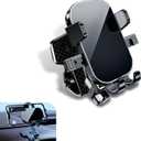 Dashboard Phone Holder, Multi-Angle Adjustment Noise-Free Anti-Shake Navigation Bracket, Portable Spring Clip Bracket with Anti-Scratch Silicone Protection, for Most Cars (Black)