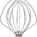 KITCHPOWERR KN256WW 6-Wire Whip Attachment for KitchenAid 6 Quart Bowl-Lift Stand Mixer Accessory Replacement, Egg Cream Stirrer, Cakes Mayonnaise Stainless Steel Whisk