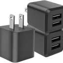 USB Wall Charger, Dual Port USB Cube Power Adapter Charger Plug Block Charging Box, Dual Port Wall Fast Charging Adapter, Compatible for i Phone 14 13 12 11Black