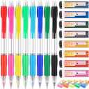 Affrolling 21 Pcs 0.7mm Color Mechanical Pencil Set Include Color Mechanical Pencil Refills Erasers Stationery Supplies for Writing, Drawing and Sketching School Office Students(Transparent)
