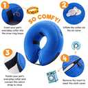 BENCMATE Inflatable Dog Cone Collar Alternative, Soft Dog Cone for Small Medium Large Dogs and Cats, Neck Recovery ECollar Donut Collar After Surgery (Large+, Blue)