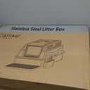 CATLIKE 2025 Upgrade 152L XXXL Stainless Steel Cat Litter Box - 3-Layer Urine Leak-Proof, Enclosed Design w/Charcoal Filter for Maine Coon & Multi-Cat Homes, Includes Metal Scoop & Mat (Silver Light Grey)