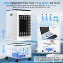 Evaporative Air Cooler, 2.5 Gal Portable Air Conditioners for Room, 60W Portable AC Unit w/Remote & Timer, Quiet Swamp Cooler, Windowless Air Conditioner Cooling Fan for Office Dorm Garage
