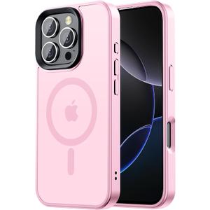 3 x Compatible with iPhone 16 Pro max Bumper case Fits MagSafe 10FT Drop Resistant Matte Skin Feeling Shockproof Back Cover Fits iPhone 16 Pro max Phone Cases 6.9", Light Pink