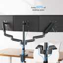 MOUNTUP Triple Monitor Stand Mount - 3 Monitors Desk Mount for Computer Screens Up to 27 inch, Triple Monitor Arm, Heavy Duty Monitors Stand, Each Arm Holds 4.4-19.8 lbs, Black