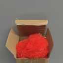 Hicarer 12 Pieces Valentine's Day Heart Shaped Pom Poms Keychains Fluffy Heart Cute Keyrings for Valentine Party Favor Gifts (Red)