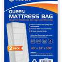 VICMORE Queen Mattress Bags 2-Pack for Moving & Storage - 1.5 Mil Clear Plastic Queen Mattress Moving Bags, Dust Protection,Queen, 2-Pack - Standard Protection (1.5 Mil)