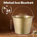 Didaey 24 Pcs Metal Beer Bucket Bulk Ice Bucket Ice Pails with Handle Champagne Soda Party Beverage Chiller for Summer Picnic Pool Wedding Party Supplies Wine Champagne Bar (7.1 x 6.5 x 5.1", Gold)