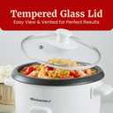 Elite Gourmet ERC003NSTX Rice Cooker & Food Steamer, Non-Stick Pot, White