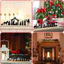 Metal Nativity Sets for Christmas Decorations Black Metal Nativity Scene with Wooden Base for Xmas Home Indoor Mantel Tabletop Office Kitchen Table Shelf Decor (Classic)