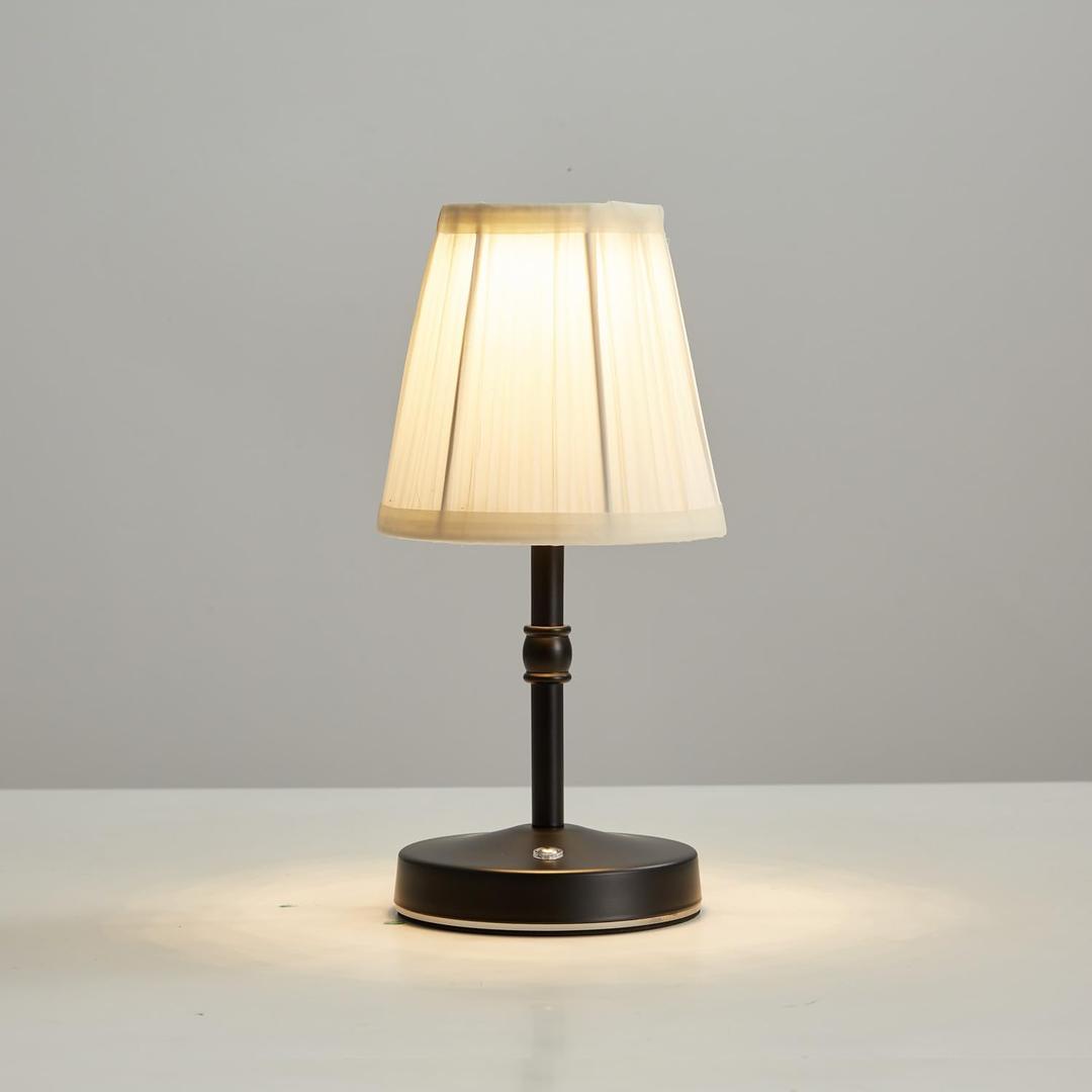 5W LED Cordless Mini Lamp, 3000 Mah Battery Operated Lamps, 3 Color Temperature Dimmable Table Light, Small Rechargeable Lamp, Kitchen Lamps countertop ,Restaurant (Black)