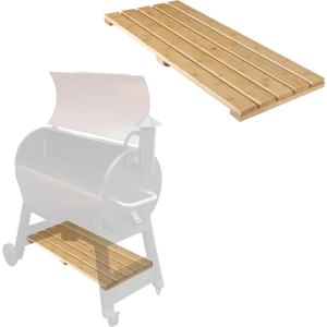 Iron Forge Tools Pellet Grill Storage Shelf - Compatible with Traeger Pro 34 - Real Wood Bamboo Slat Shelf for Smoker Pellet Storage Grill Bin Accessories