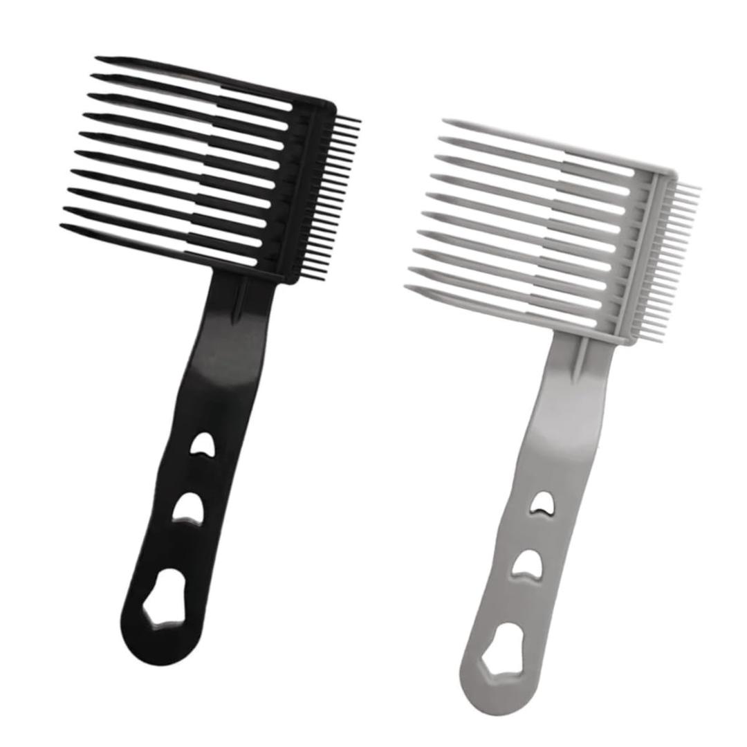 Blend Friend Fade Comb Professional Blending Comb for Men Perfect Blending Haircut Hair Tools for Home, Salon or Professional Use (2 Pack) (Grey,Black)