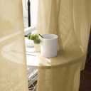 MIULEE Solid Color Sheer Curtains 84 Inches Long 2 Panels Set - Elegant Lightweight Grommet Light Filtering Window Voile Panels/Drapes/Treatment for Bedroom Living Room W42 x L84 Inch, Dark Gold