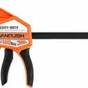 VANQUISH 12" One Hand Clamp/Spreader, 600Lbs Clamping Force, 3.4in. Throat Depth Heavy Duty Quick Release Bar Clamps, Tools & Equipment for Woodworking, Carpentry, Home Improvement, 3618
